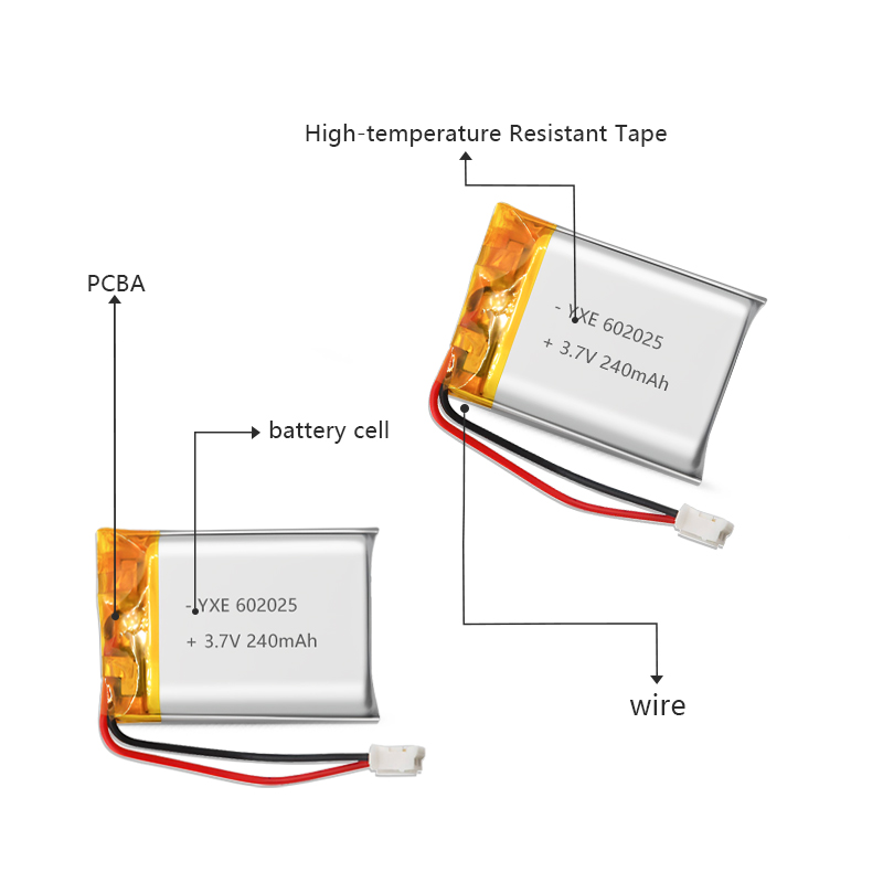 3.7 V Li-ion Battery 602025-240mah